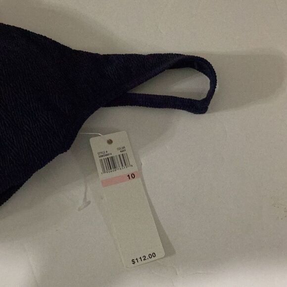 New. Anne Cole navy textured cutout swimsuit. Size 10. Retails $112 - Picture 5 of 6